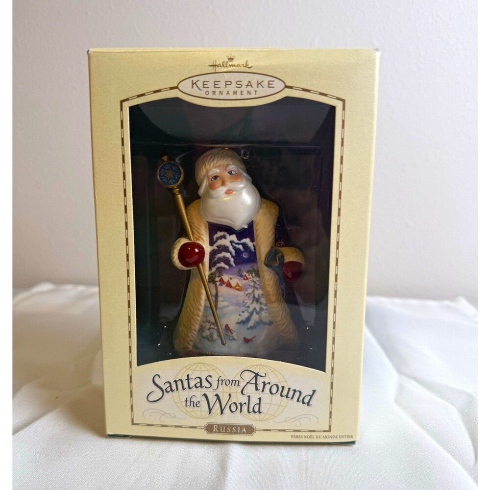 Hallmark Keepsake Santas Around the World Russia Santa Ornament 2004 Porcelain